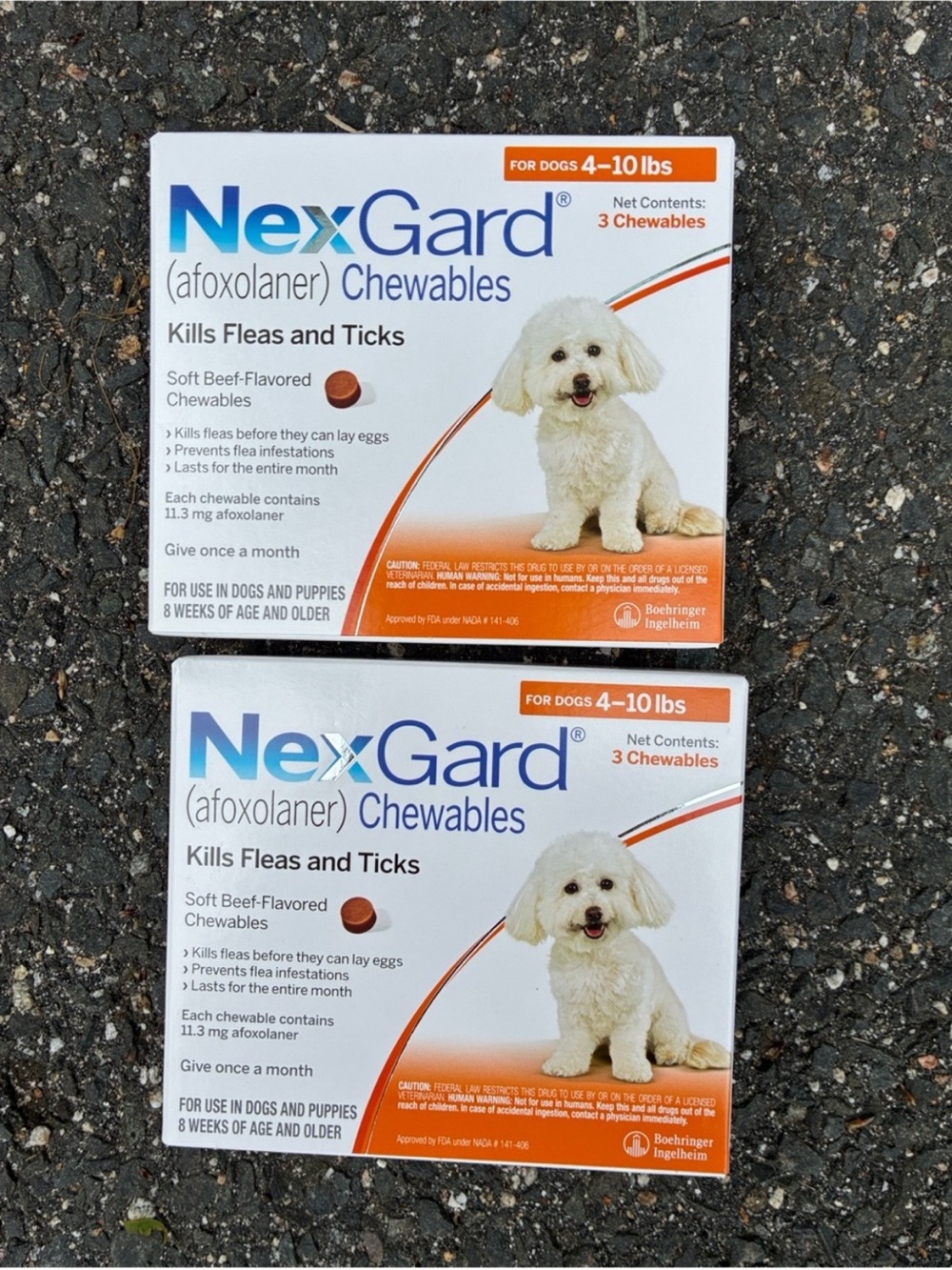 Nexgard 4-10 lbs  Flea & Tick Treatment for Small Dogs 6 packs